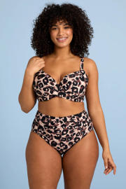 thumbnail: BEACHWAVE Curve voorgevormde beugel bikinitop bruin/zwart/beige
