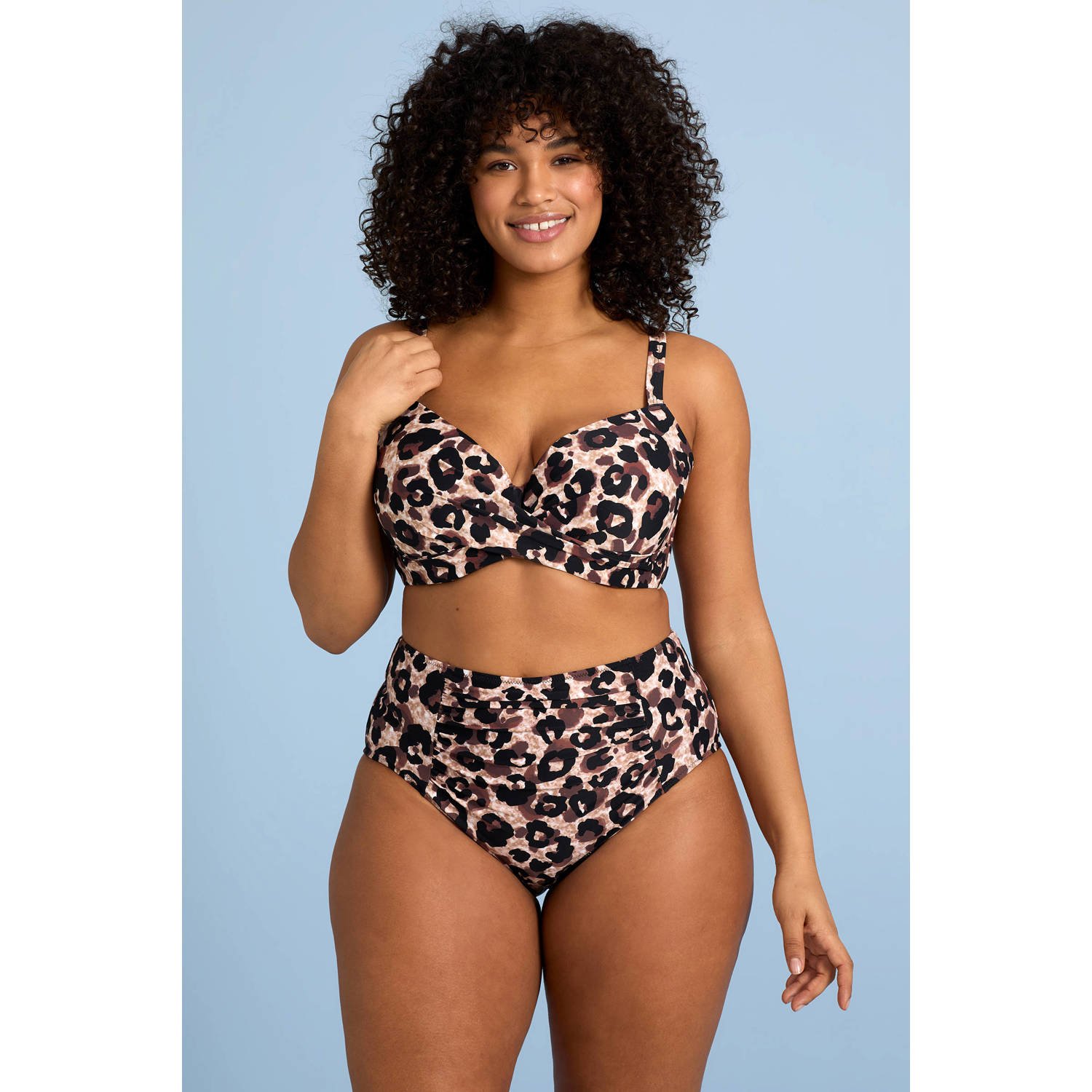 BEACHWAVE Curve voorgevormde beugel bikinitop bruin zwart beige