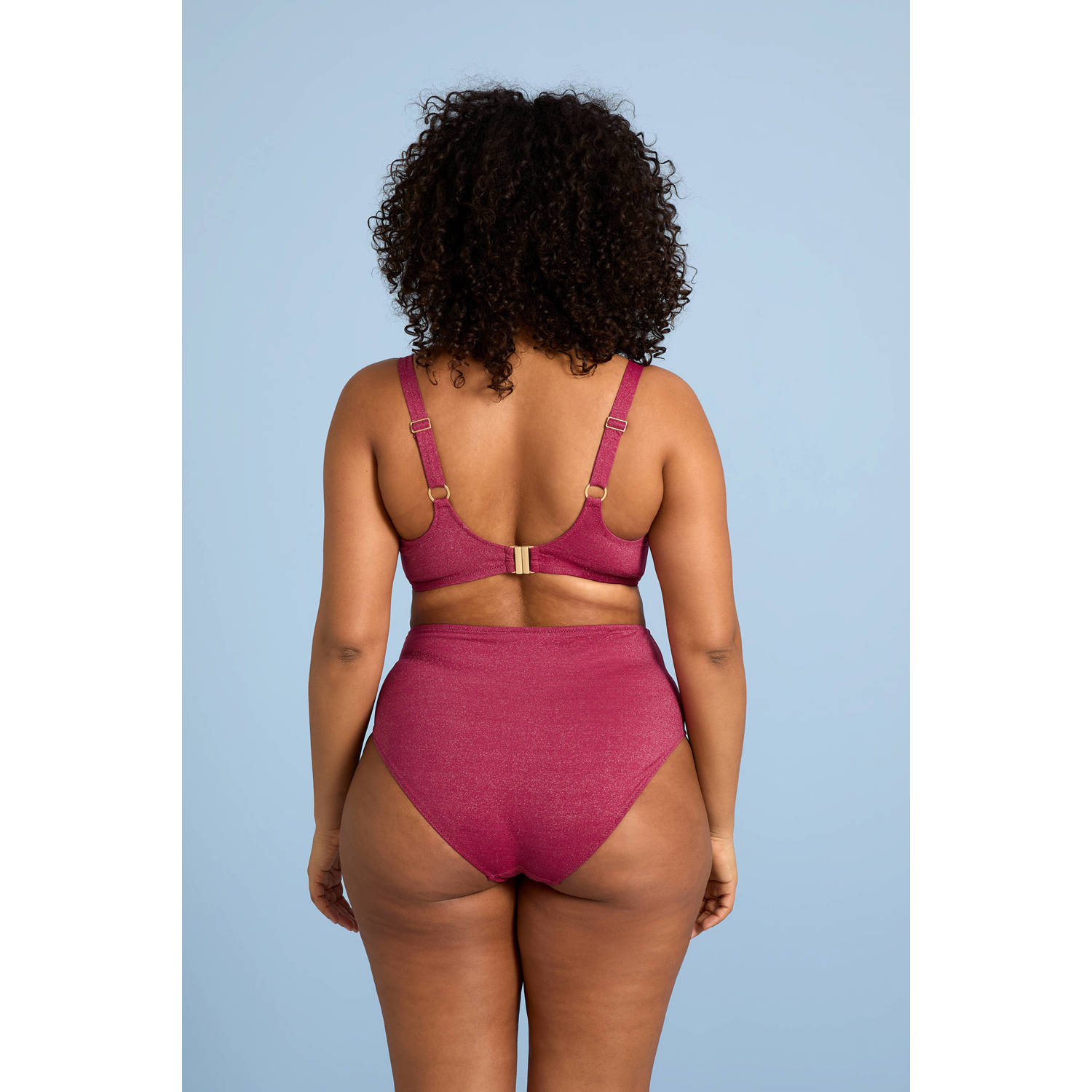 BEACHWAVE Curve bikinislip donkerroze