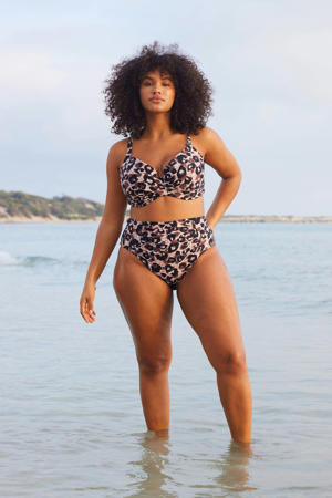 bikinislip bruin/zwart/beige