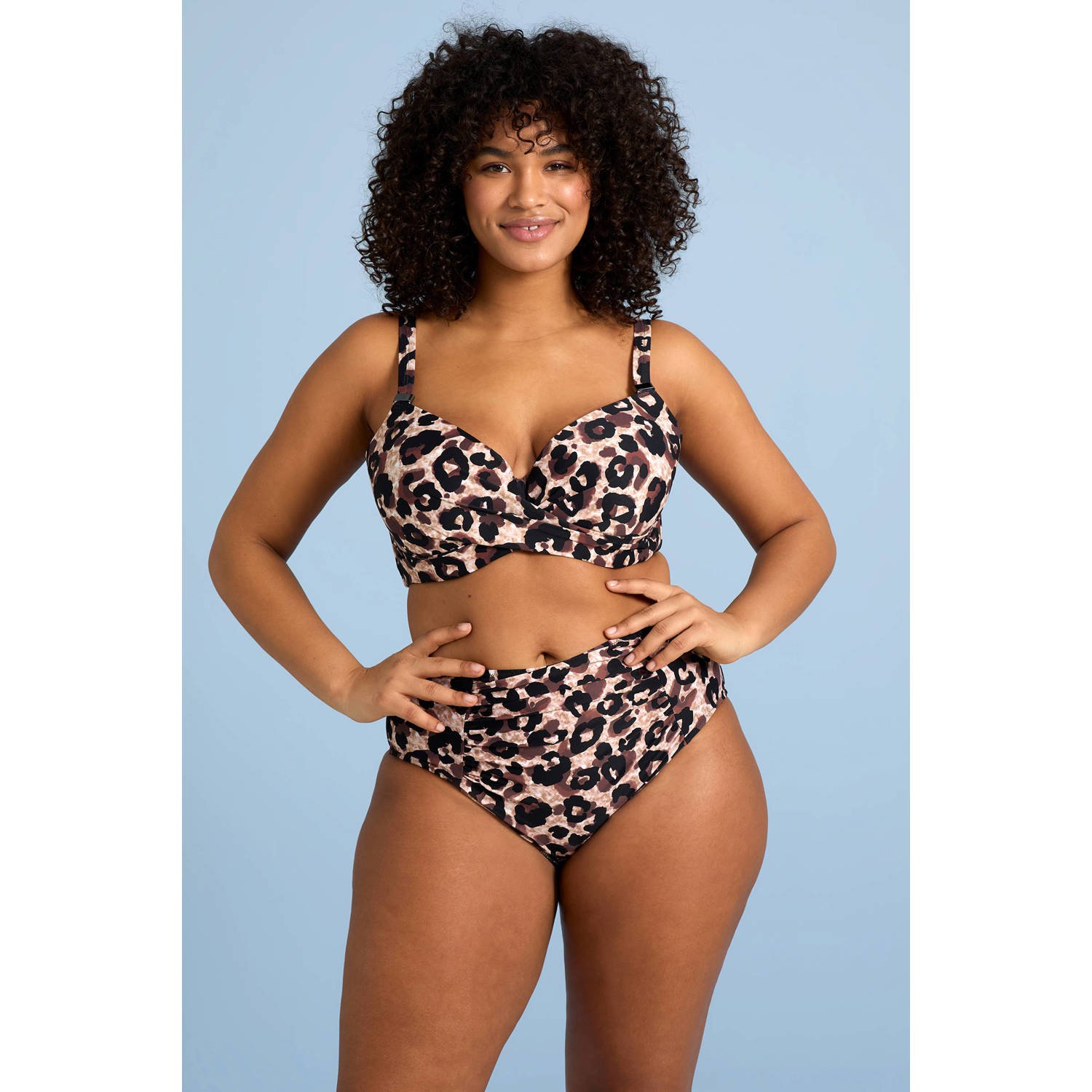 BEACHWAVE Curve bikinislip bruin zwart beige