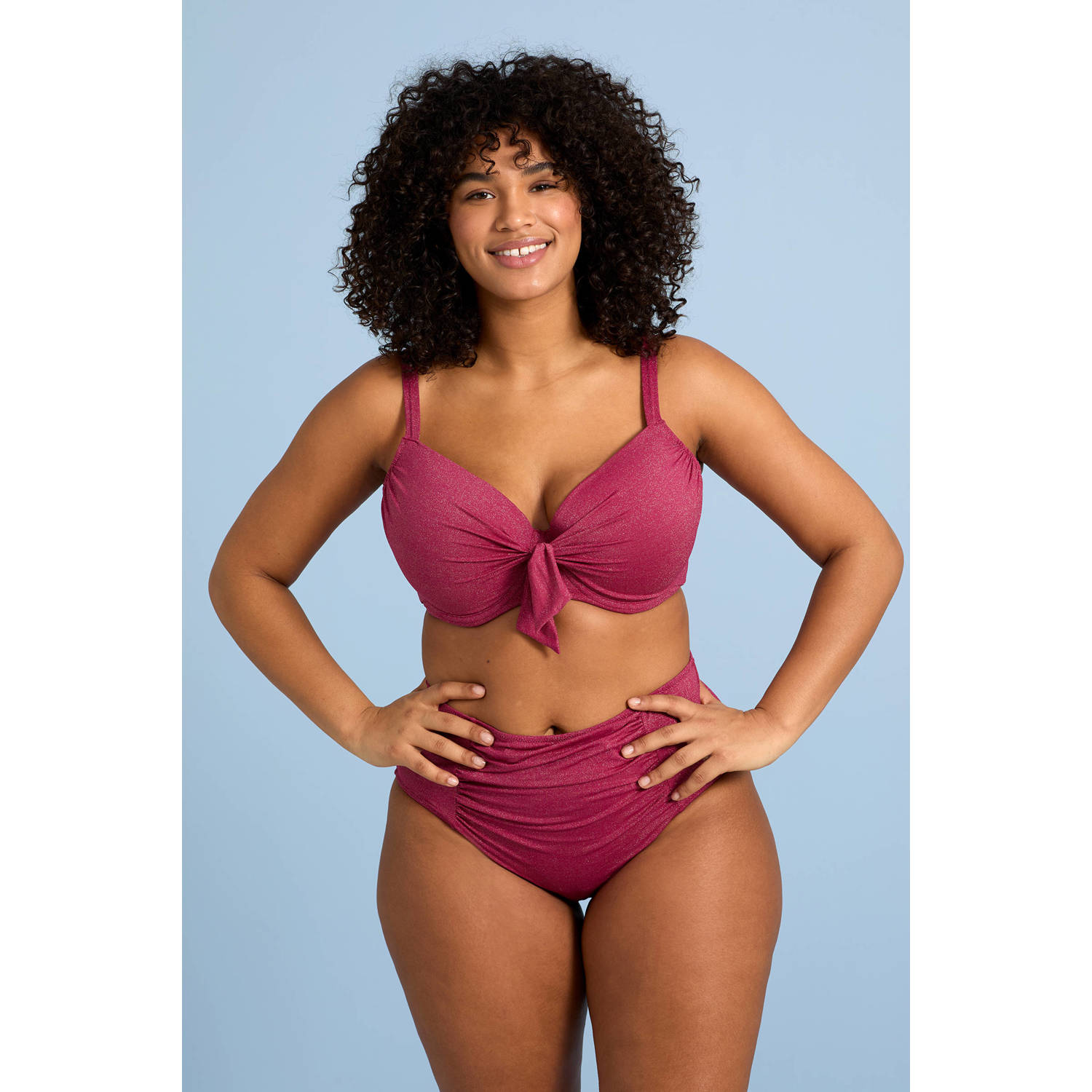 BEACHWAVE Curve voorgevormde beugel bikinitop donkerroze