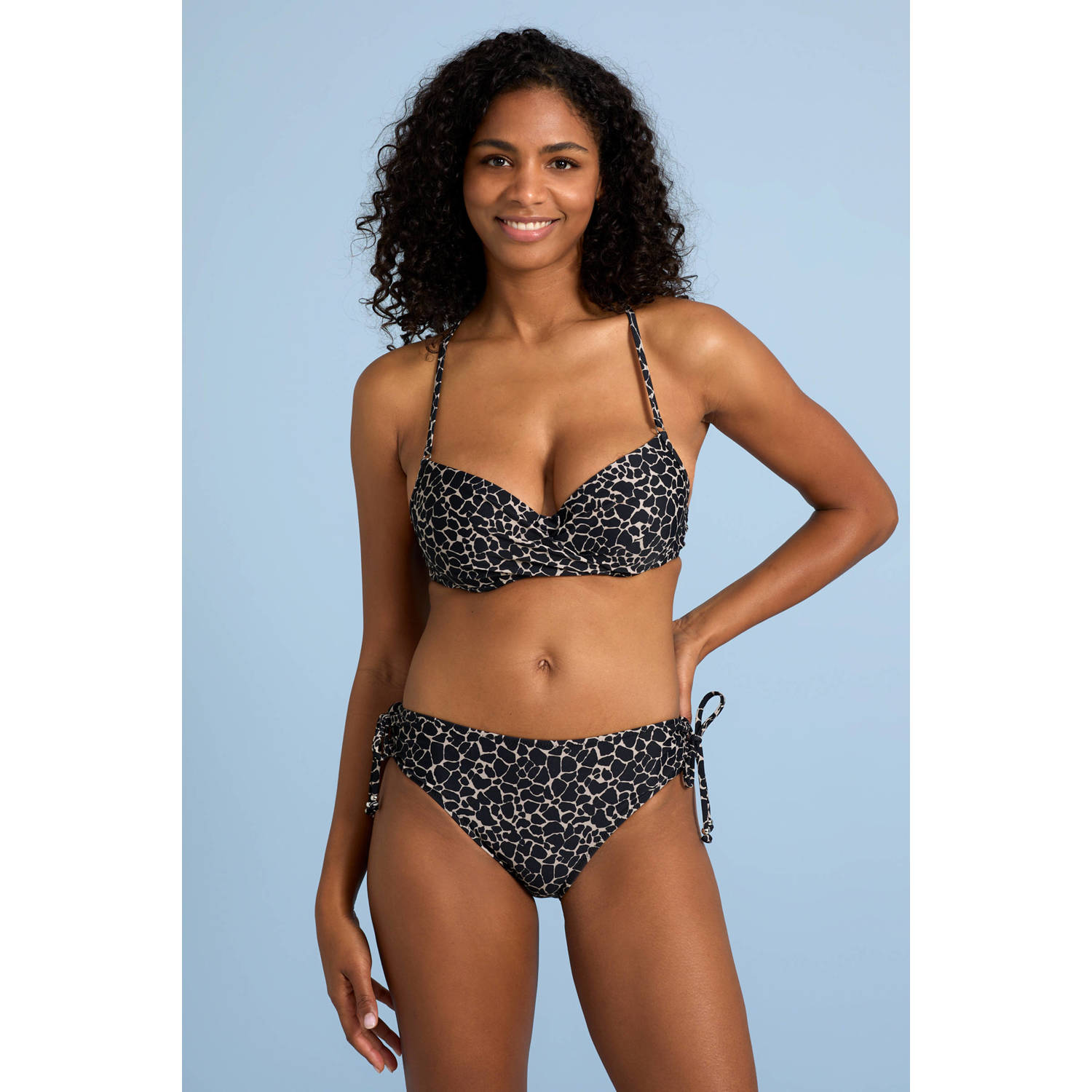 BEACHWAVE bikinislip zwart beige