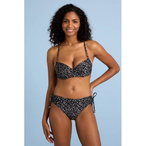 BEACHWAVE bikinislip zwart/beige afbeelding