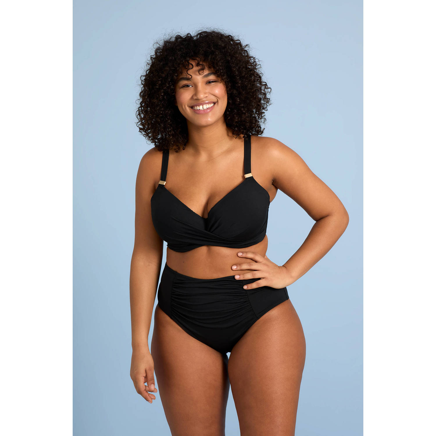 BEACHWAVE Curve bikinislip zwart