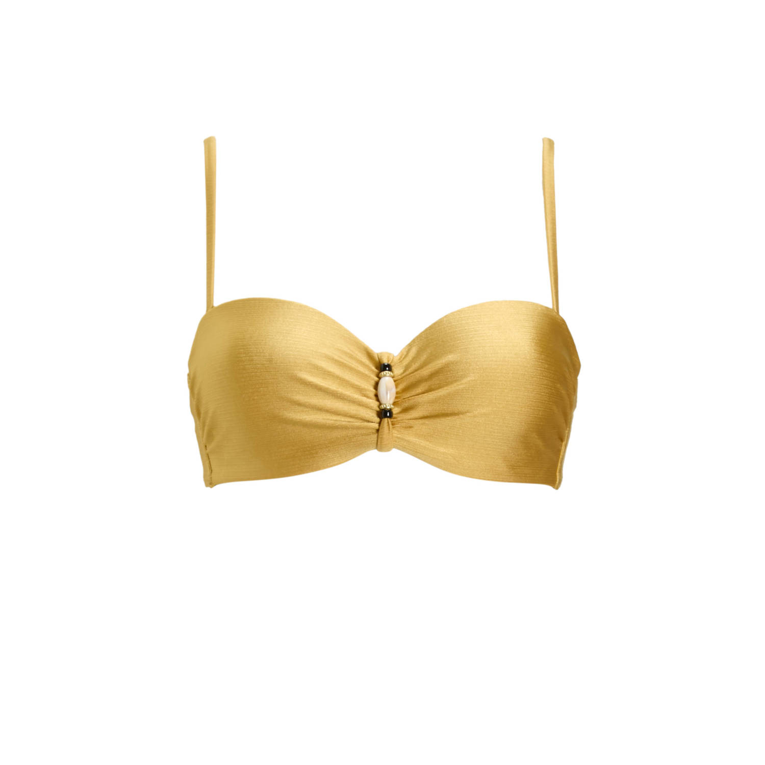 BEACHWAVE voogevormde strapless bandeau bikinitop goud