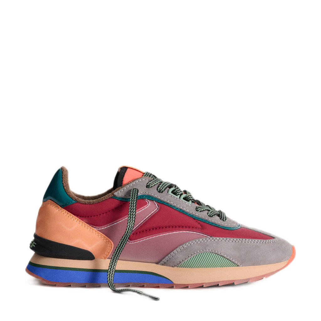 Rood en multikleurige dames HOFF Art The James leren sneakers met veters