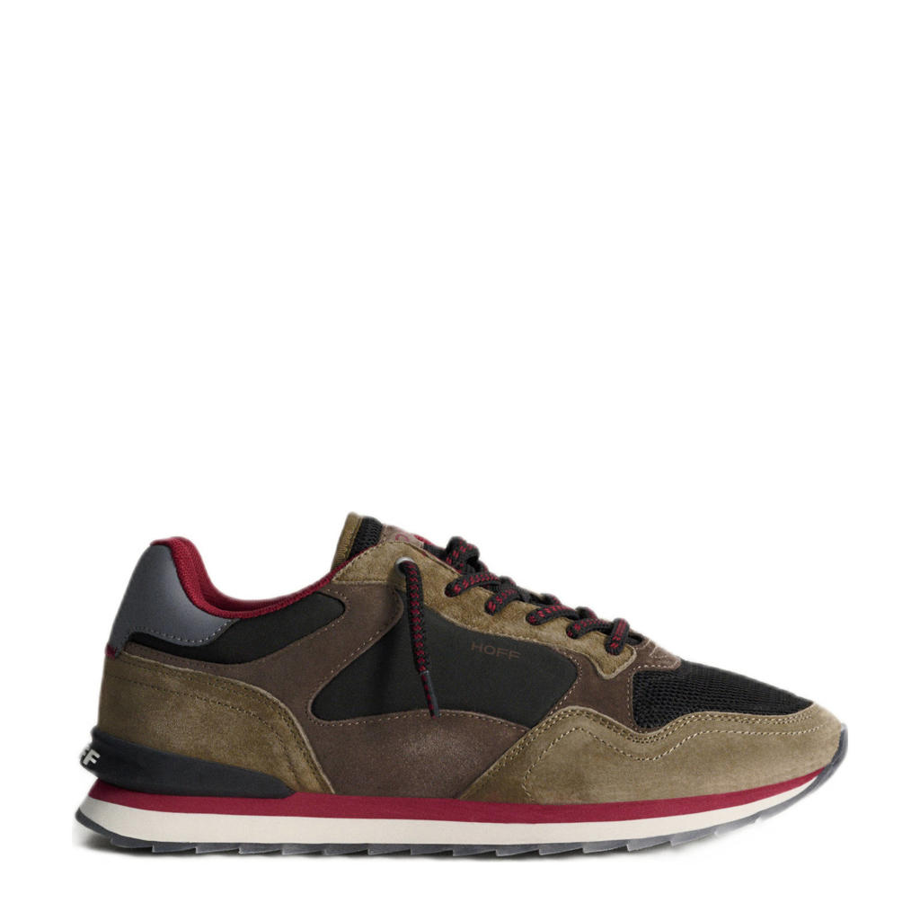 Kaki en multikleurige heren HOFF City Mexicali suède sneakers met veters