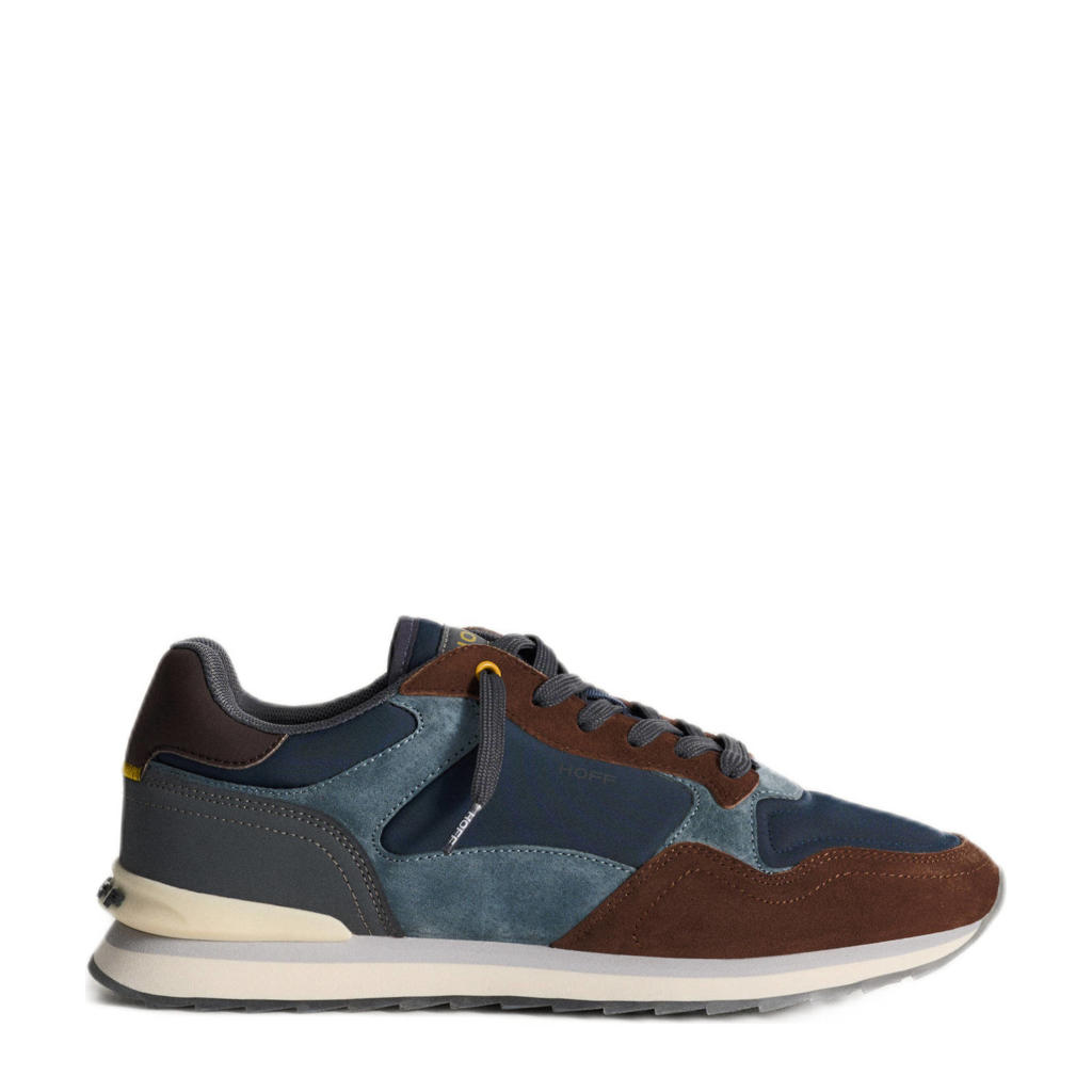 Donkerblauw en multikleurige heren HOFF City Bari suède sneakers met veters