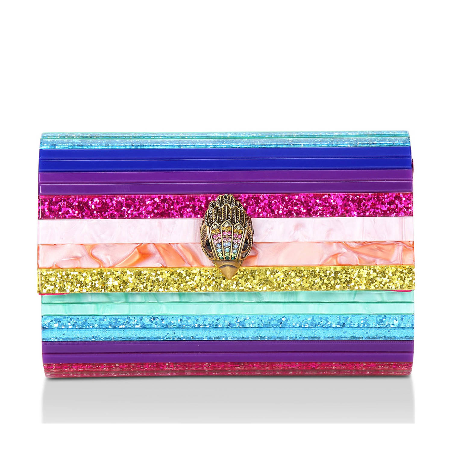 Kurt Geiger Feestelijke Eagle Clutch met Glitter en Marmer Multicolor Dames