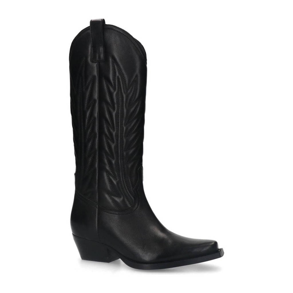 Sacha leren cowboylaarzen zwart wehkamp