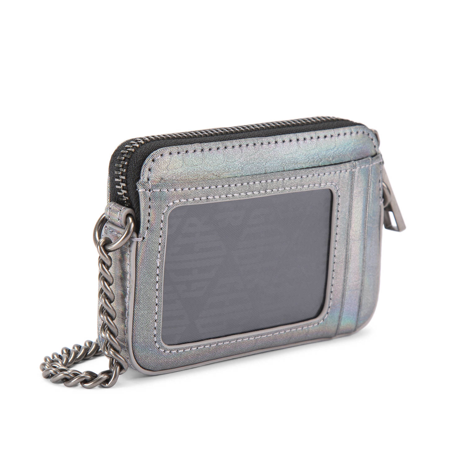 Kurt Geiger mini metallic crossbody tas Kensington Micro zilverkleurig