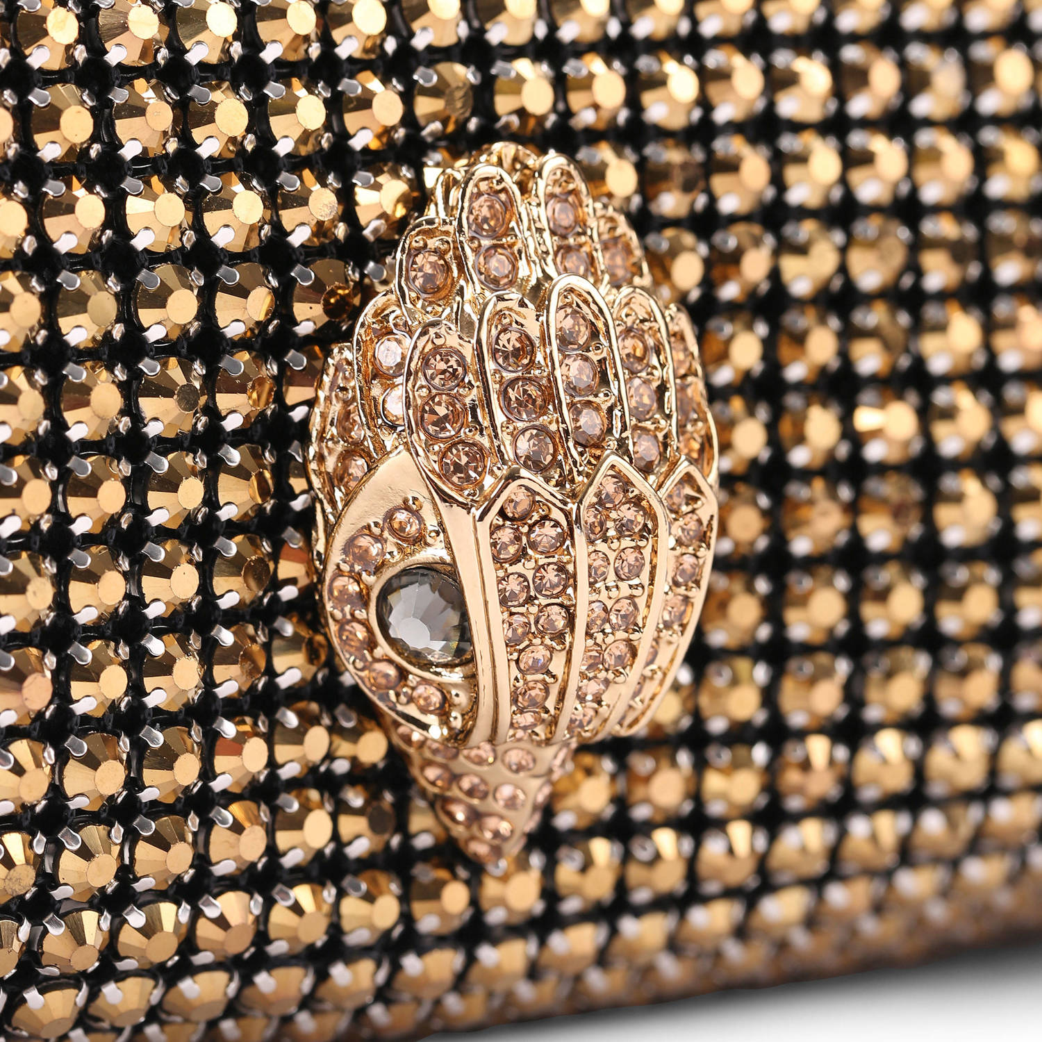 Kurt Geiger mini schoudertas met strass goudkleurig
