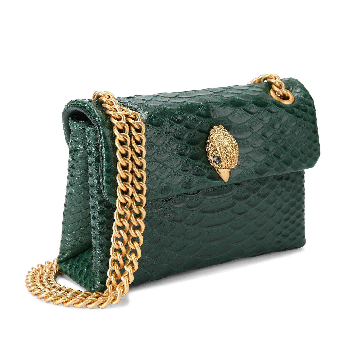 Kurt Geiger leren mini crossbody tas Mini Kensington donkergroen