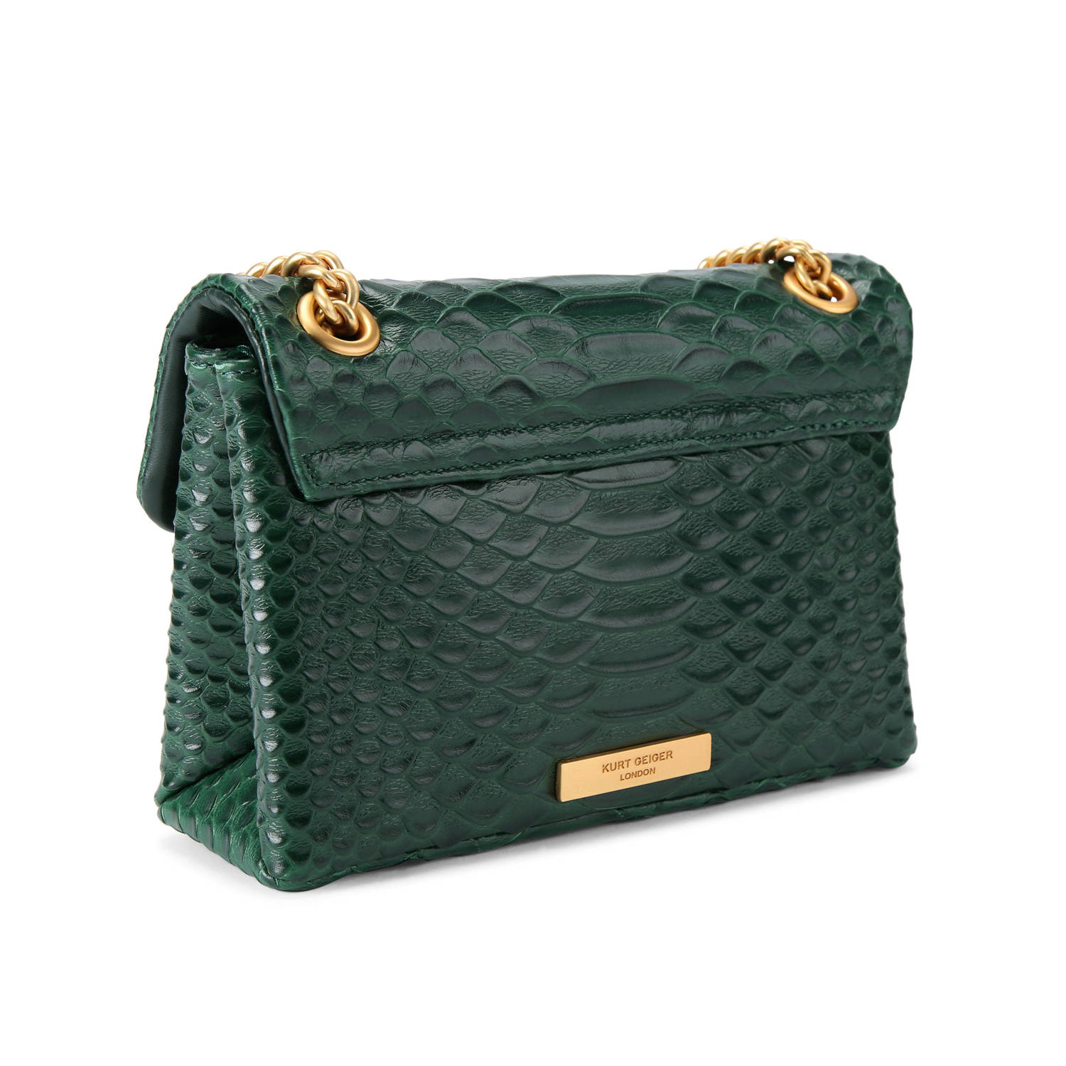 Kurt Geiger leren mini crossbody tas Mini Kensington donkergroen