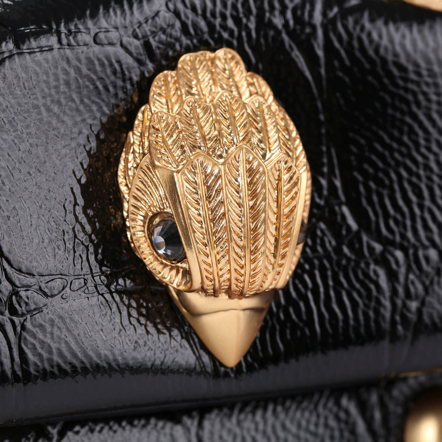 Kurt Geiger leren crossbody tas Kensington Mini met sierstenen zwart