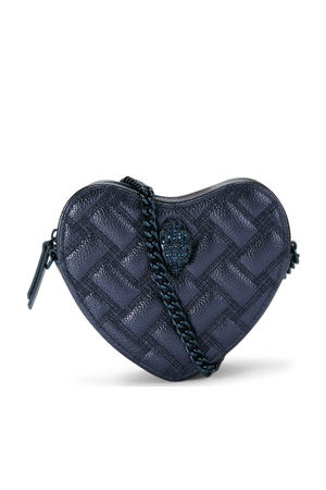  metallic leren crossbody tas Kensington Heart donkerblauw