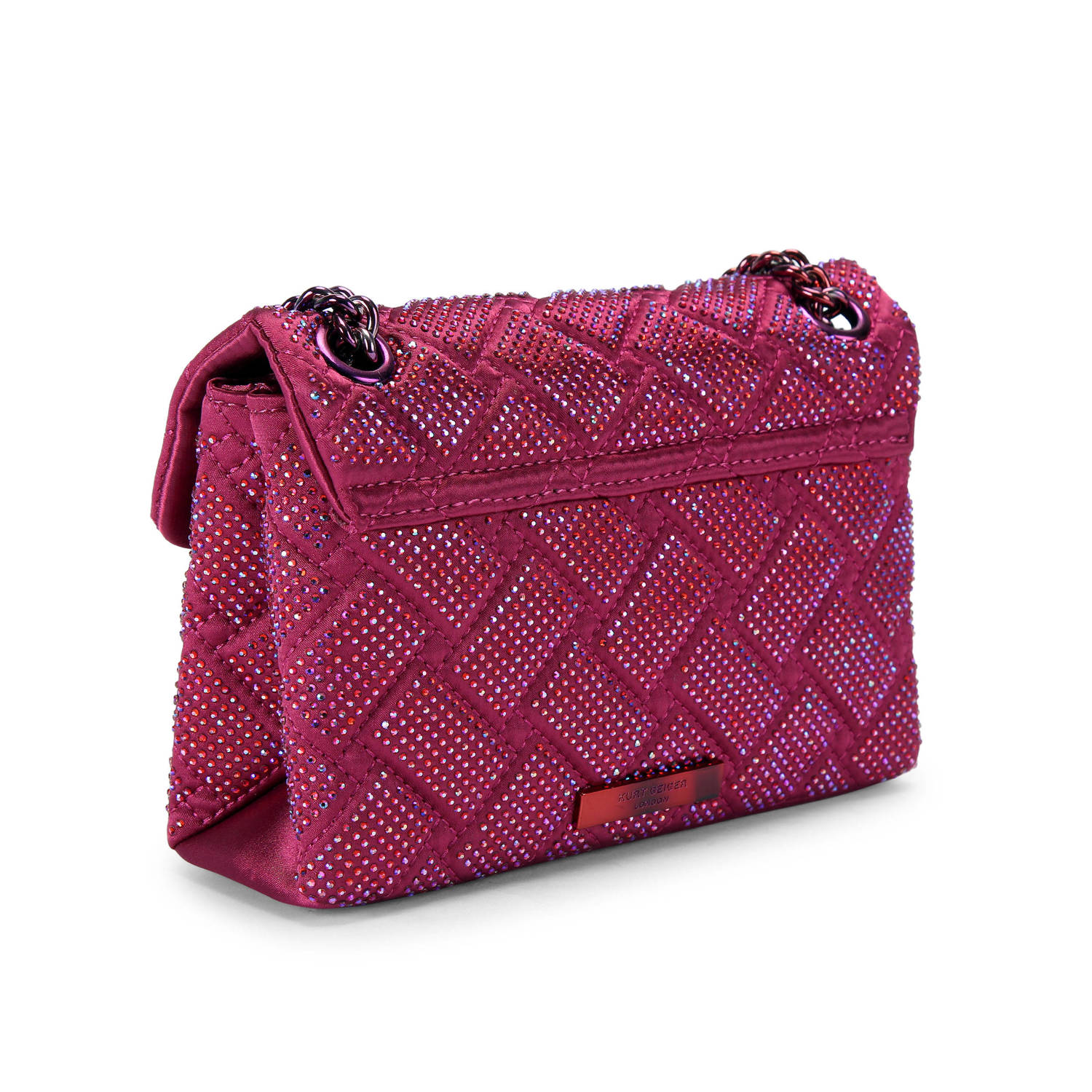 Kurt Geiger crossbody tas mini Kensinton met strass roze