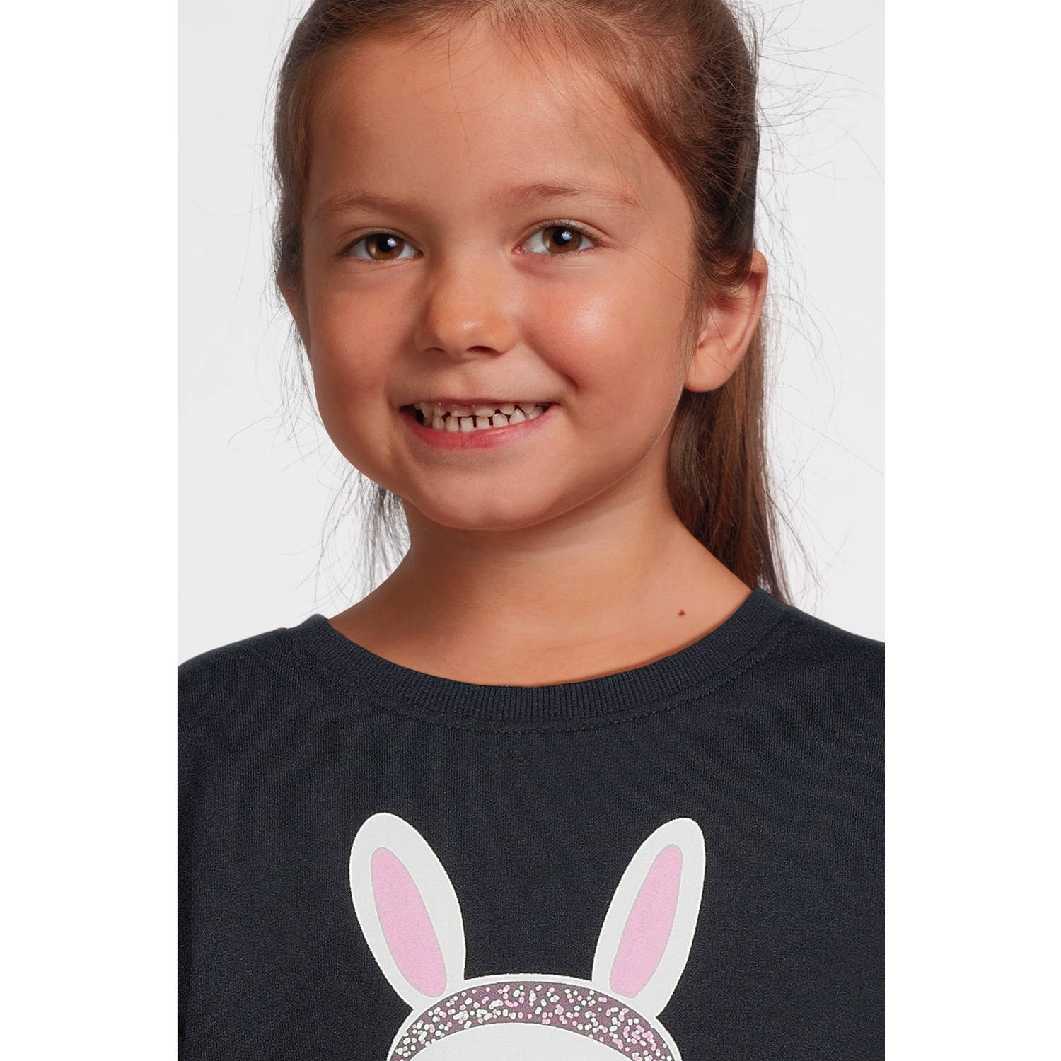 NAME IT MINI sweater NMFVILOUI met printopdruk donkerblauw