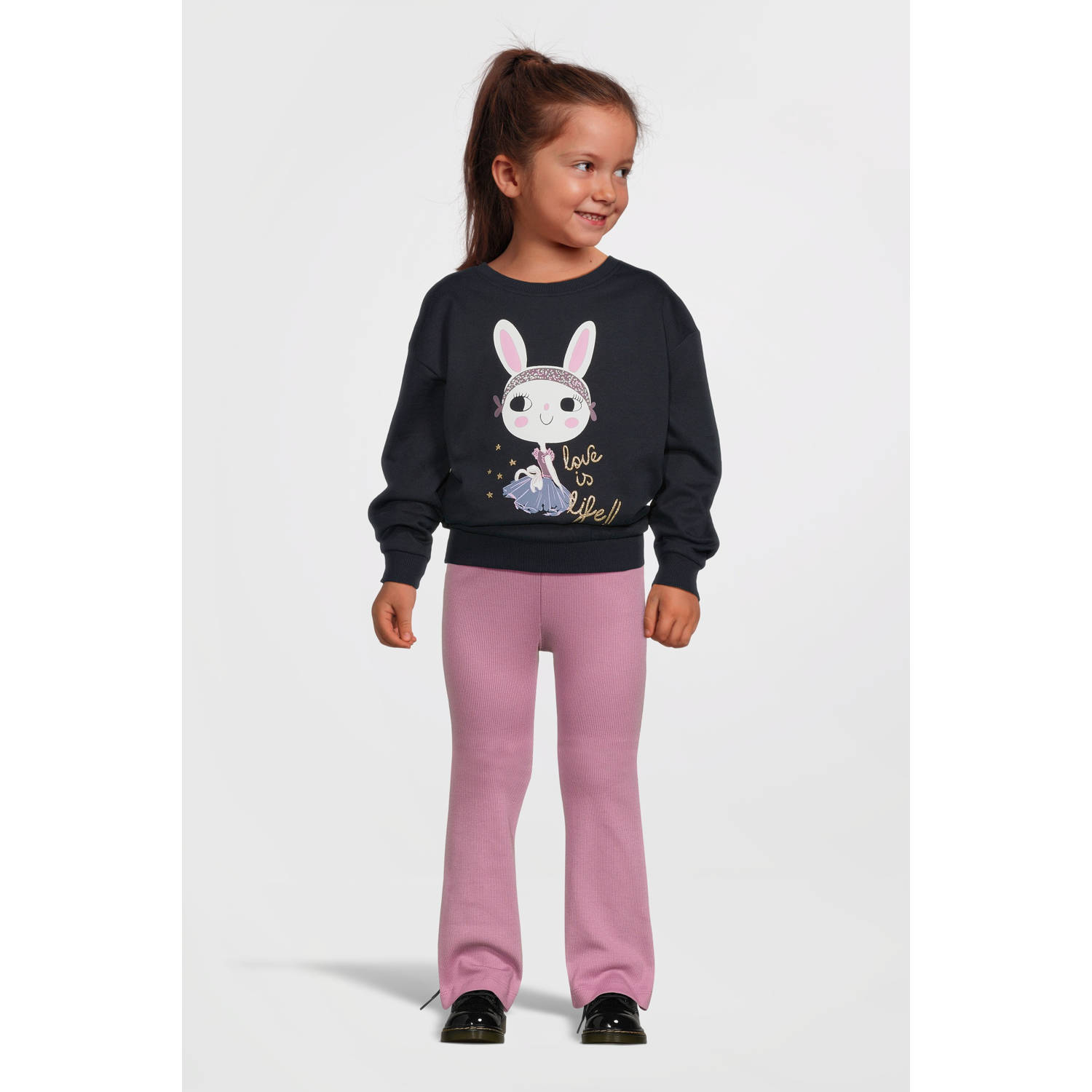 NAME IT MINI sweater NMFVILOUI met printopdruk donkerblauw
