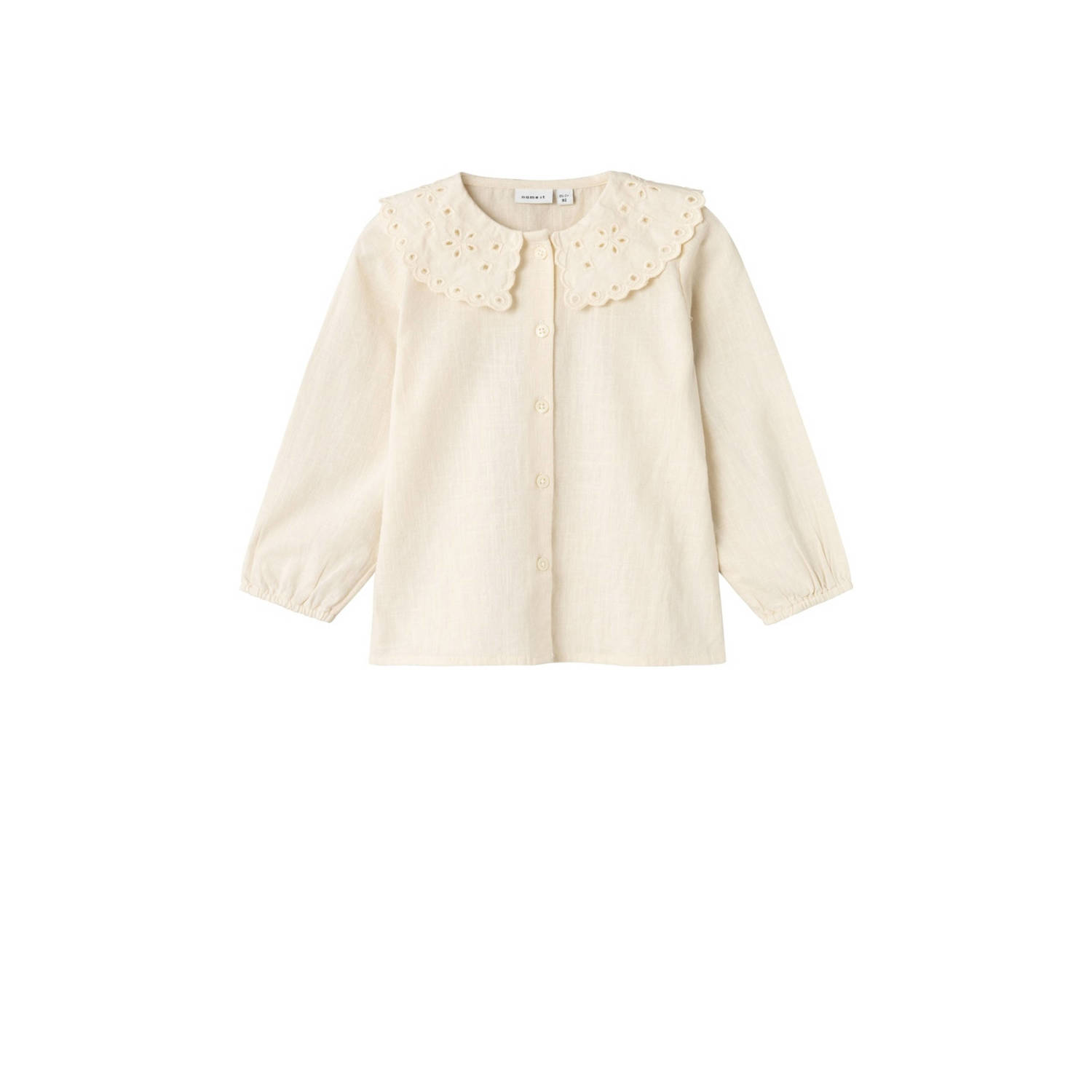 Name it MINI blouse NMFNUSINE ecru Meisjes Katoen Peter Pan-kraag Effen 122 128
