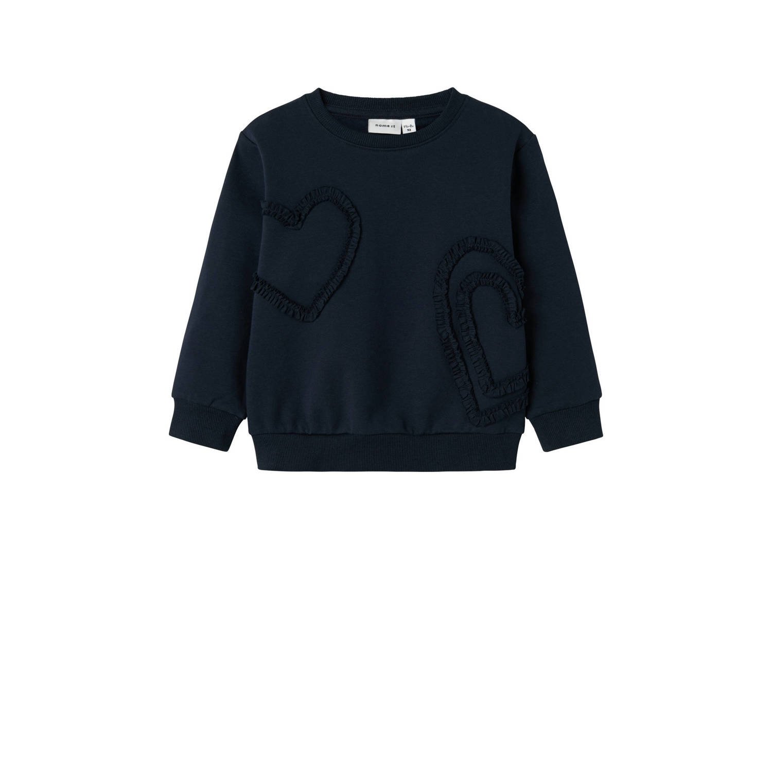 Name it MINI sweater donkerblauw Effen 122 128 | Sweater van