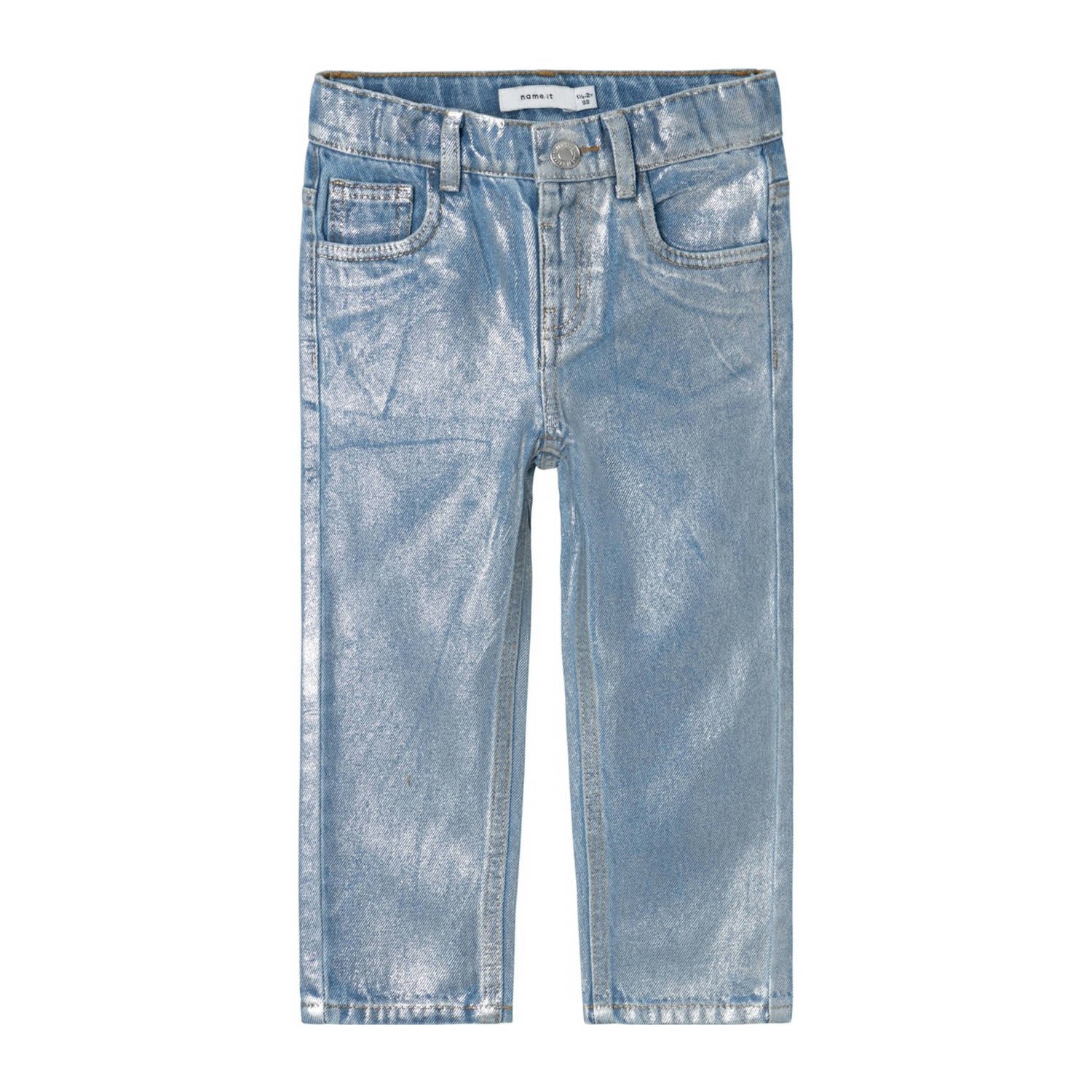 Name it MINI mom jeans NMFBELLA medium blue denim Effen 110