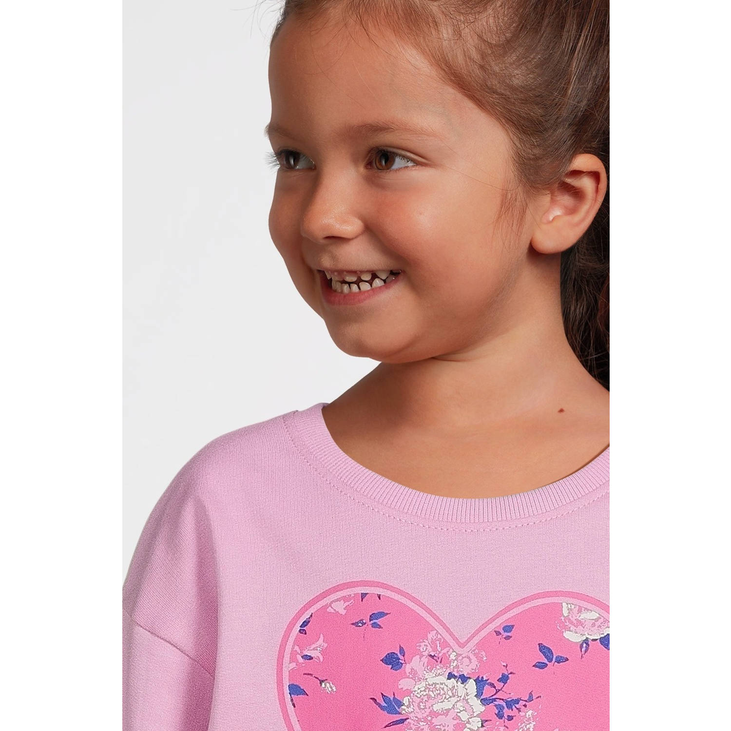 NAME IT MINI sweater NMFVILOUI met printopdruk roze
