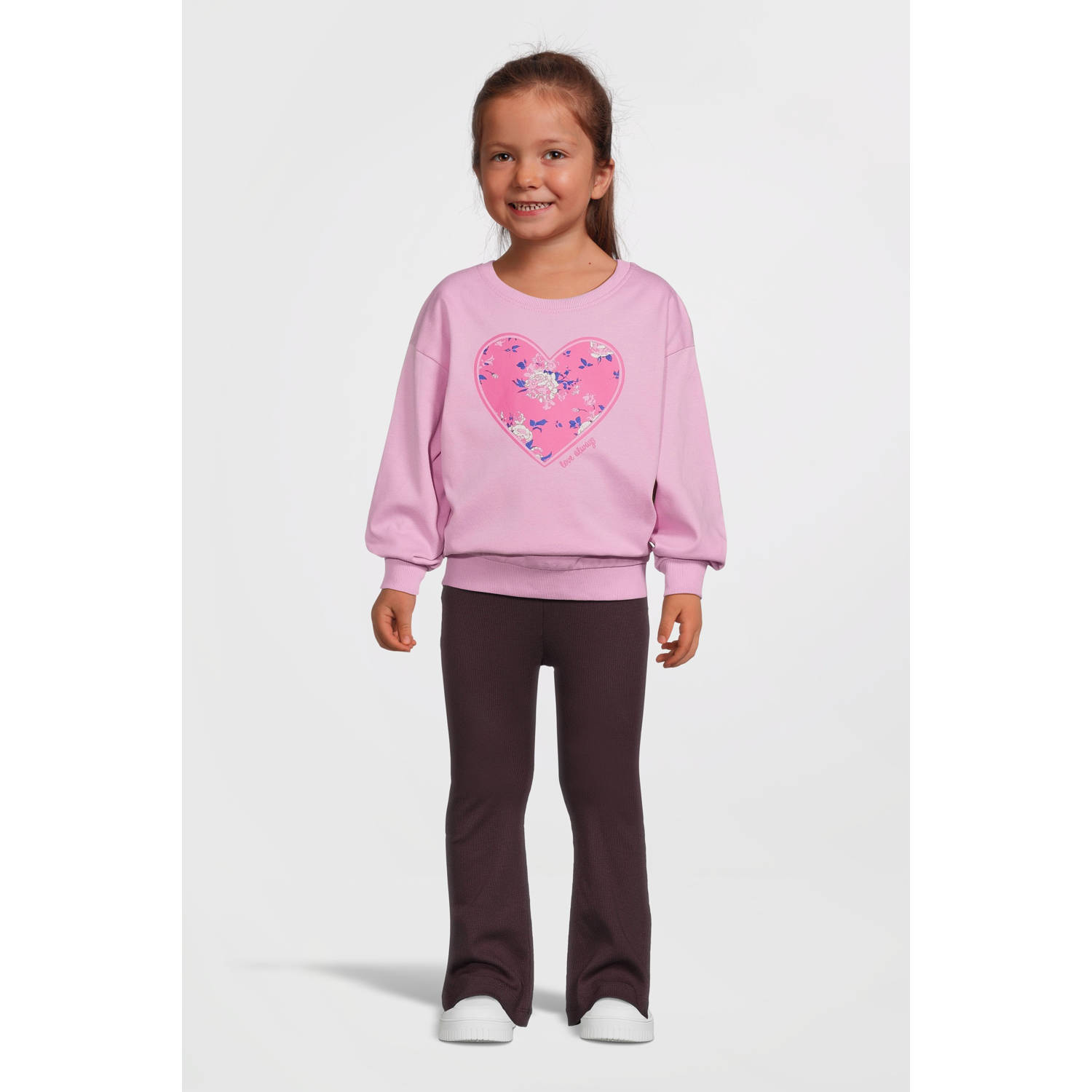 NAME IT MINI sweater NMFVILOUI met printopdruk roze