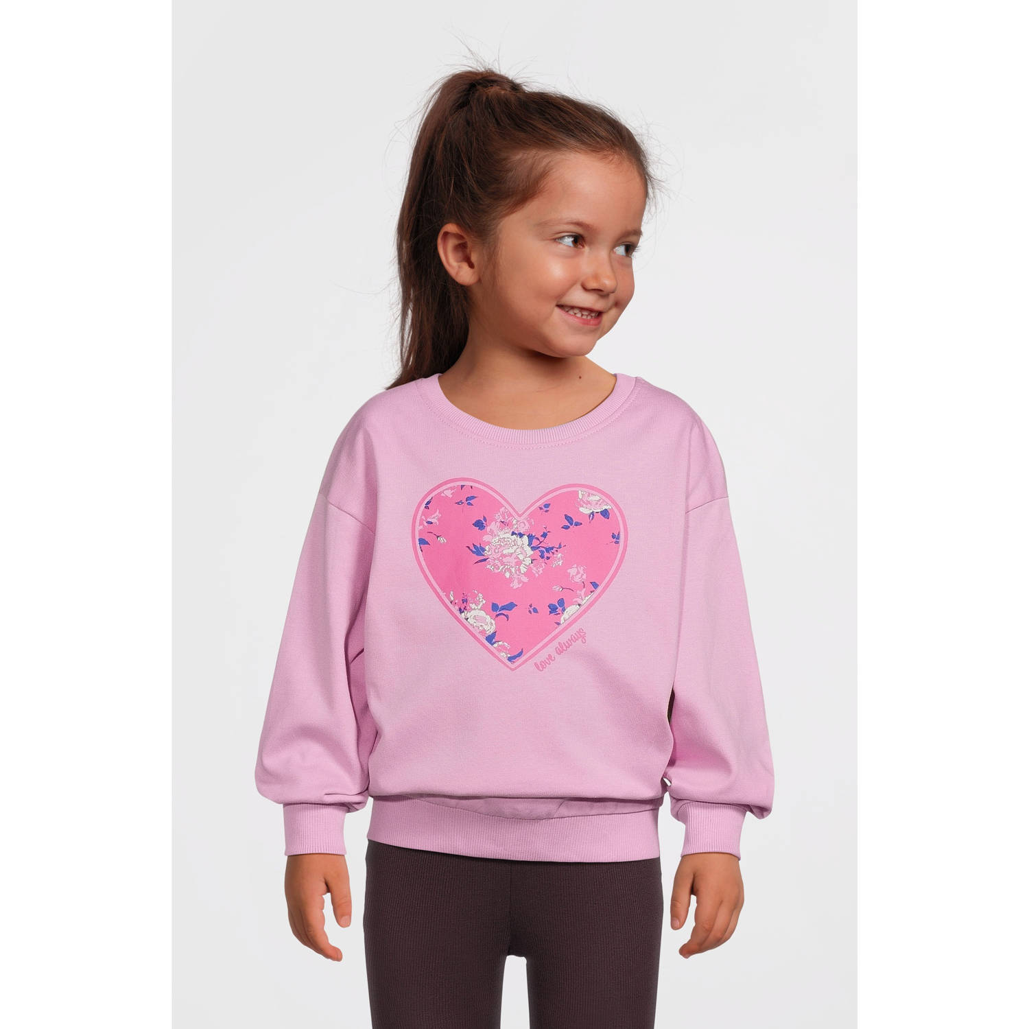 NAME IT MINI sweater NMFVILOUI met printopdruk roze