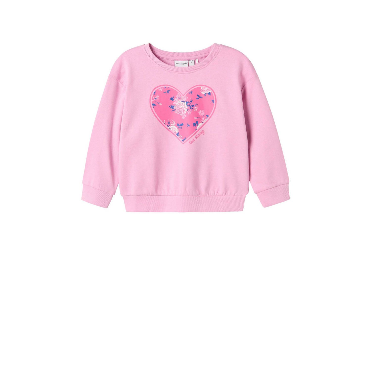 Name it MINI sweater met printopdruk roze Printopdruk 104