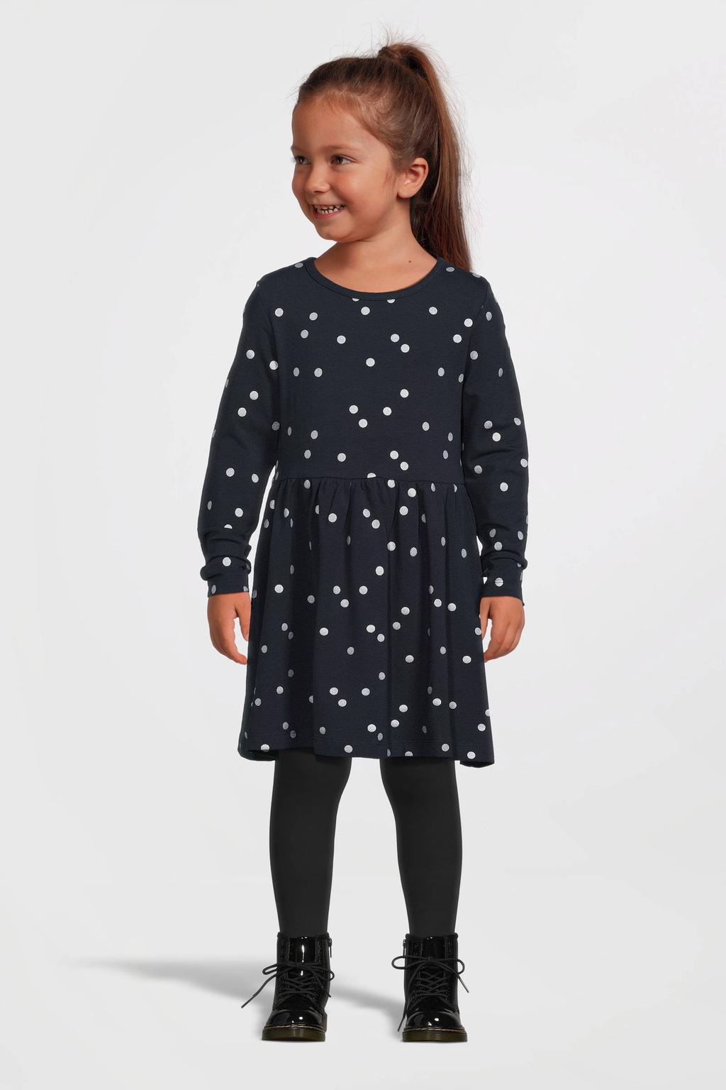 NAME IT MINI jurk NMFVIVIAN met all over print donkerblauw