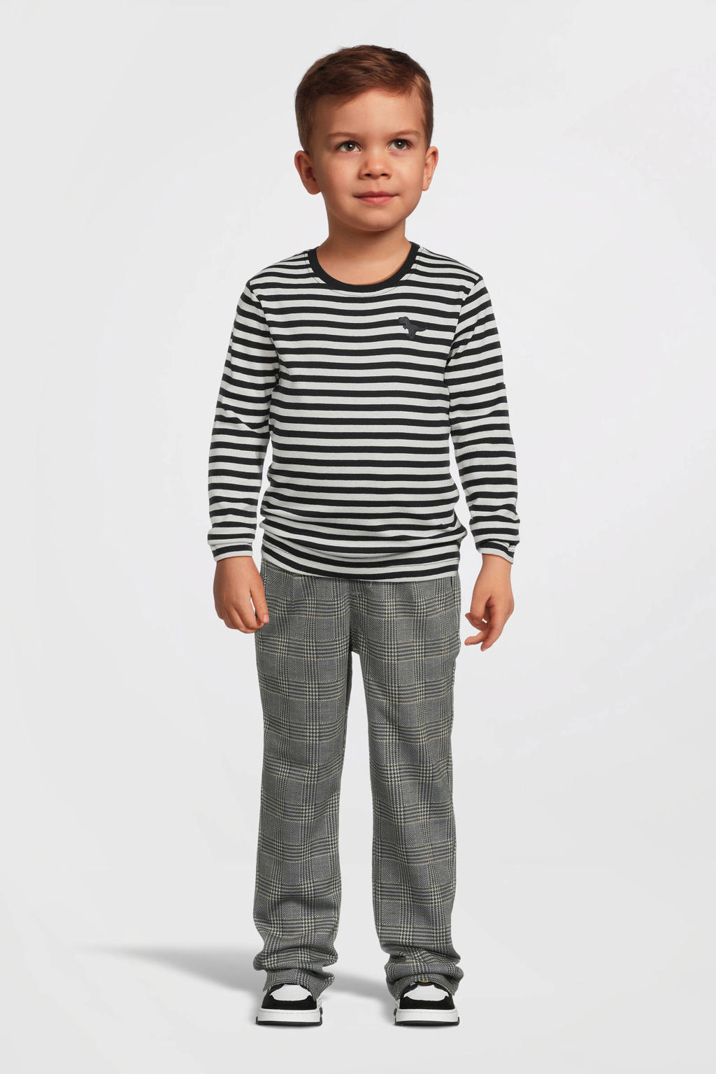 NAME IT MINI gestreepte longsleeve NMMVILLY donkerblauw/wit