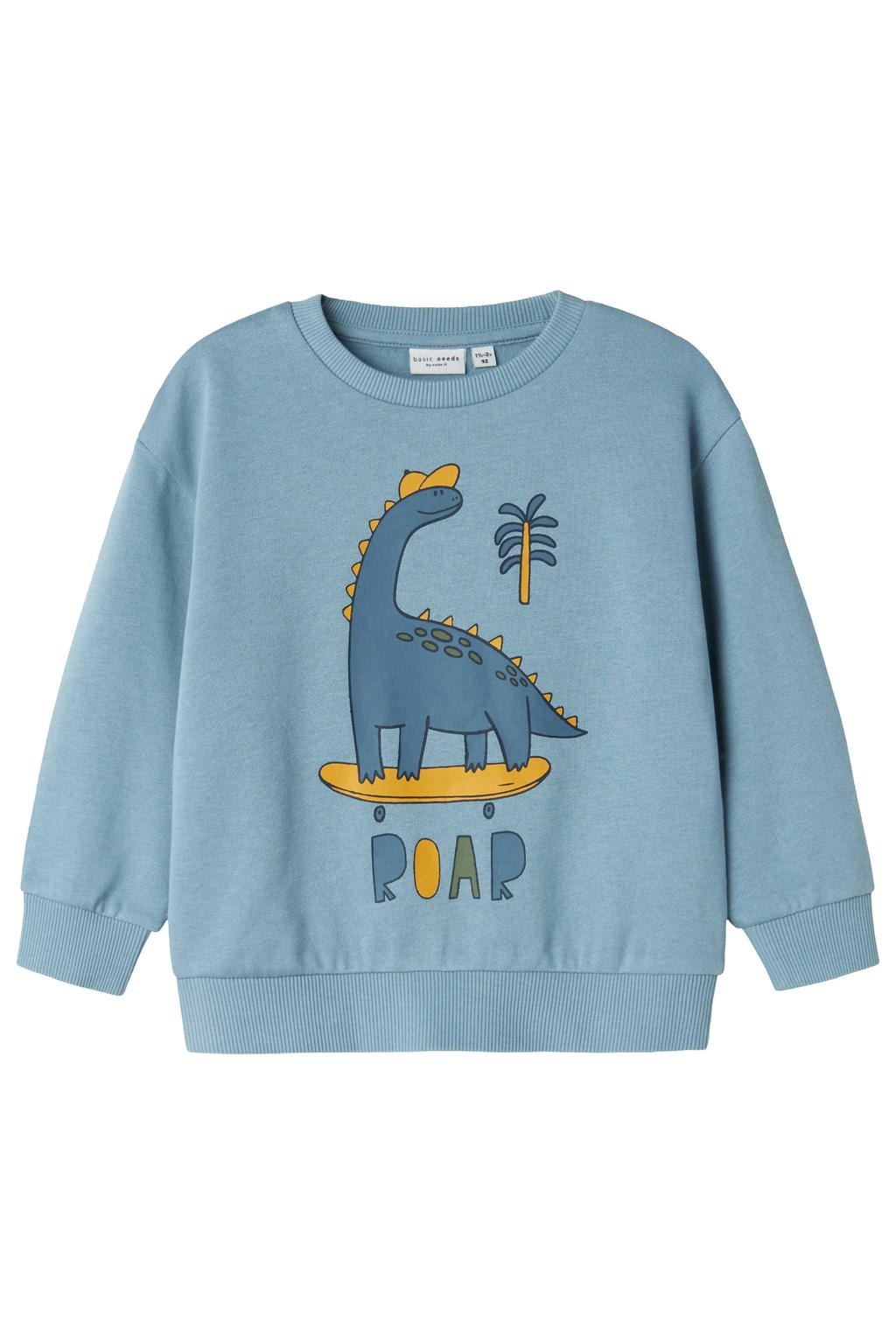 NAME IT MINI sweater met printopdruk blauw
