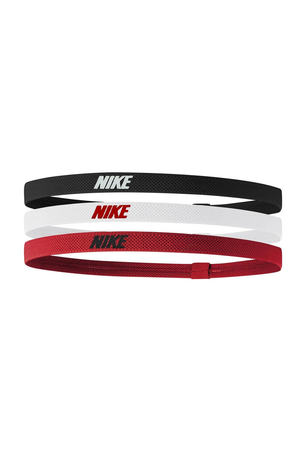 Nike haarbandjes Elastic Hairbands 2.0 - zwart/wit/rood (set van 3)