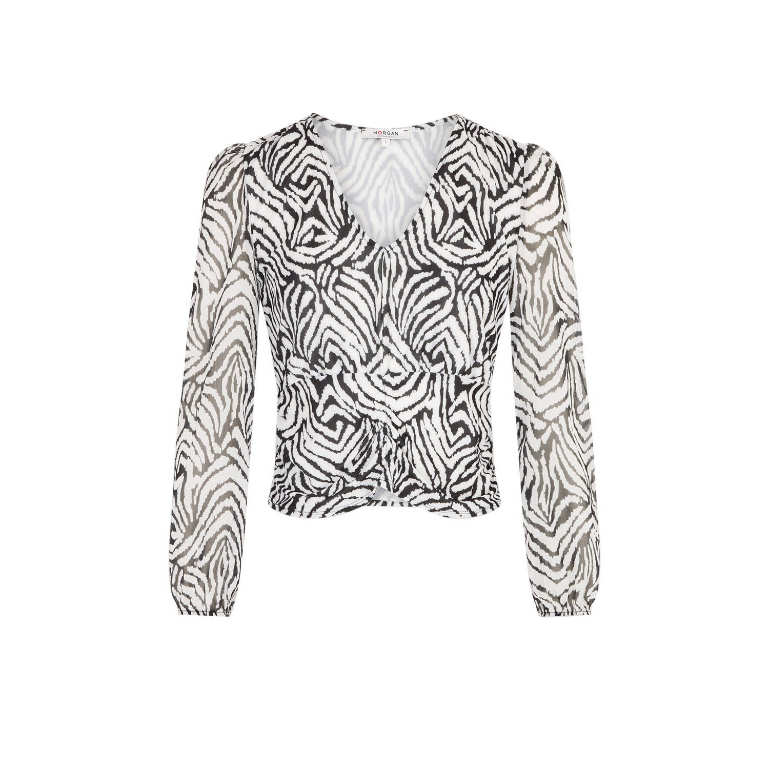 Morgan top met all over print zwart wit