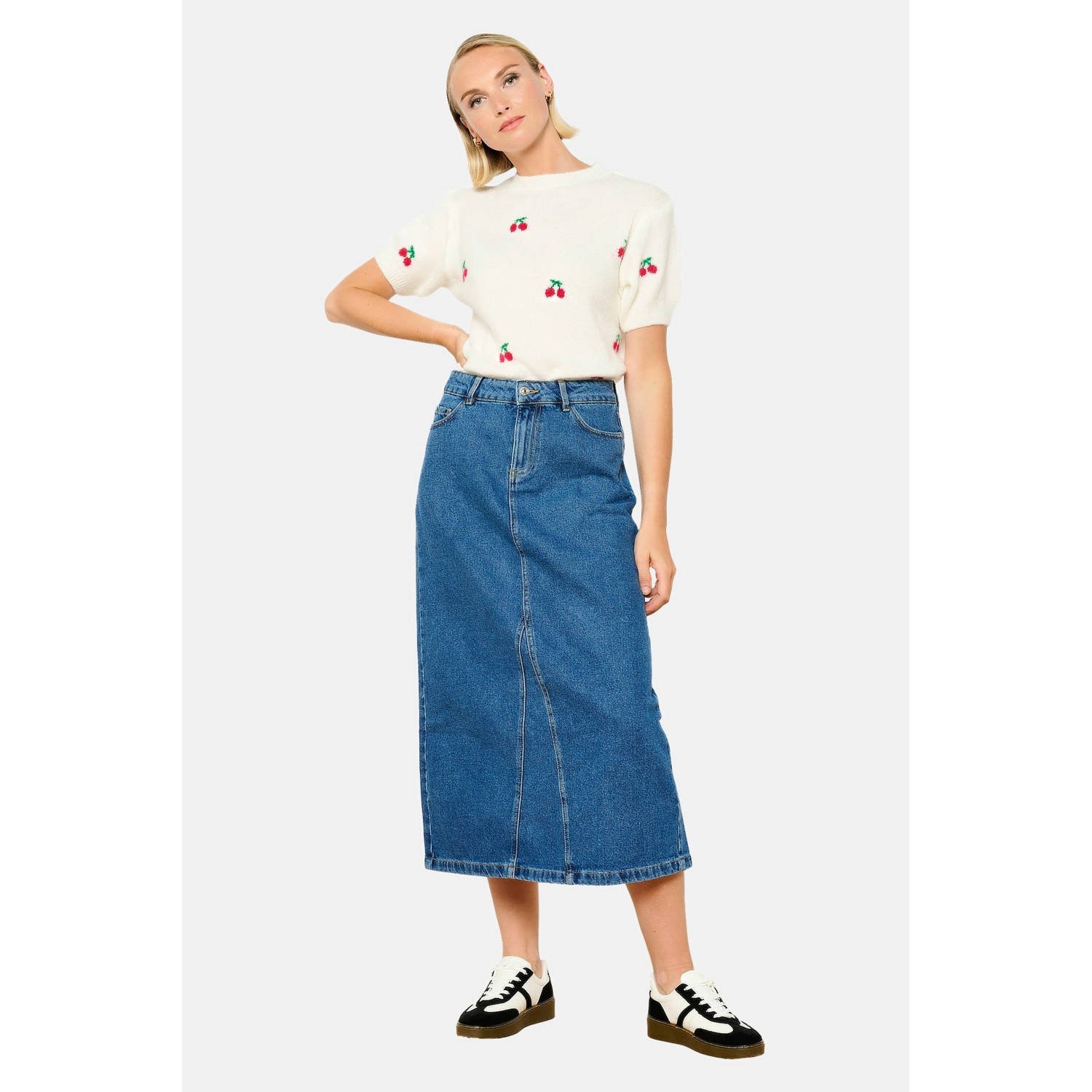 LOLALIZA denim spijkerrok medium blue denim