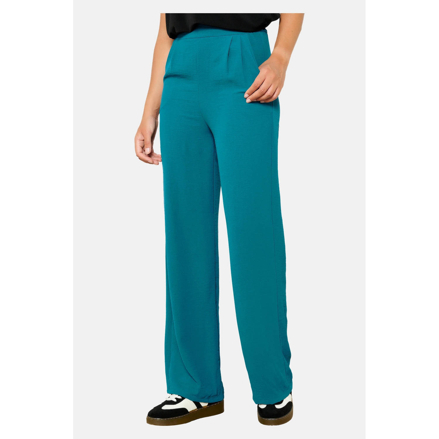 LOLALIZA wide leg broek blue duck