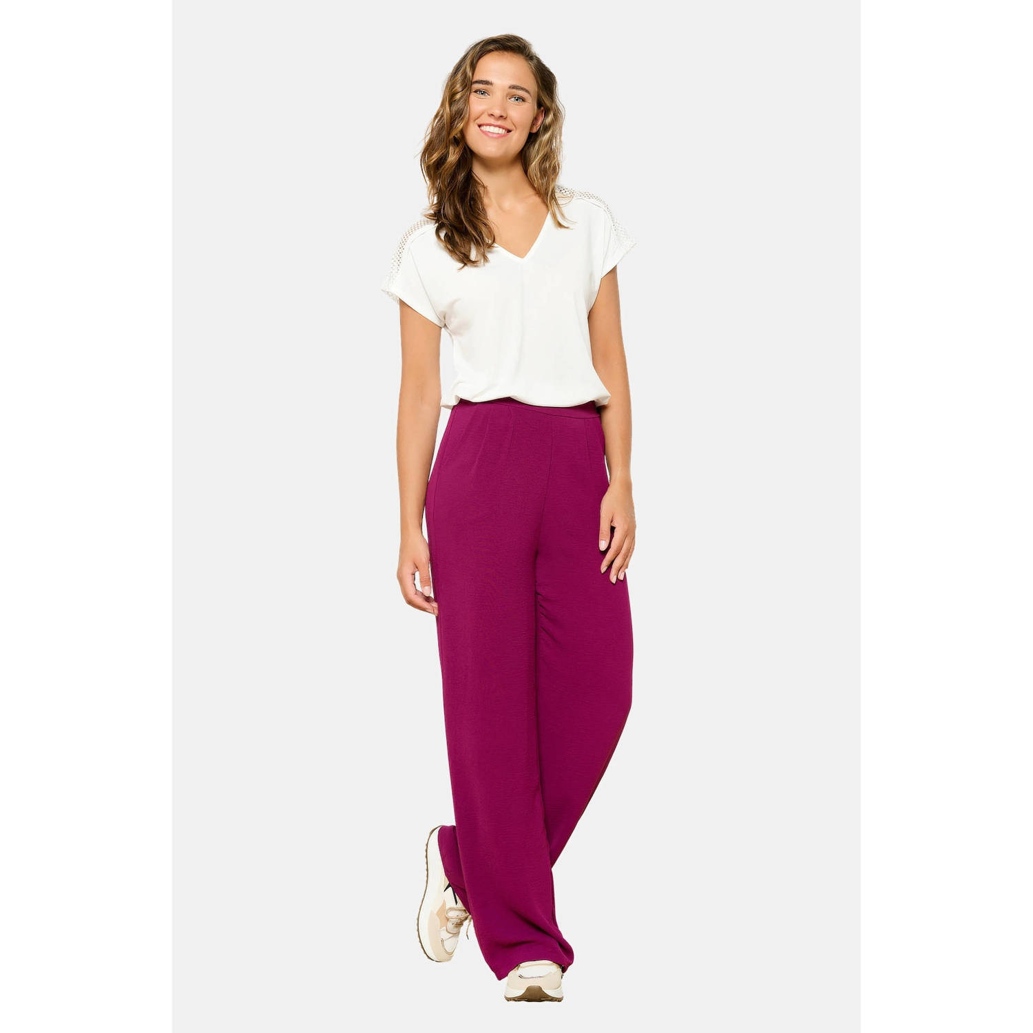 LOLALIZA wide leg broek violine