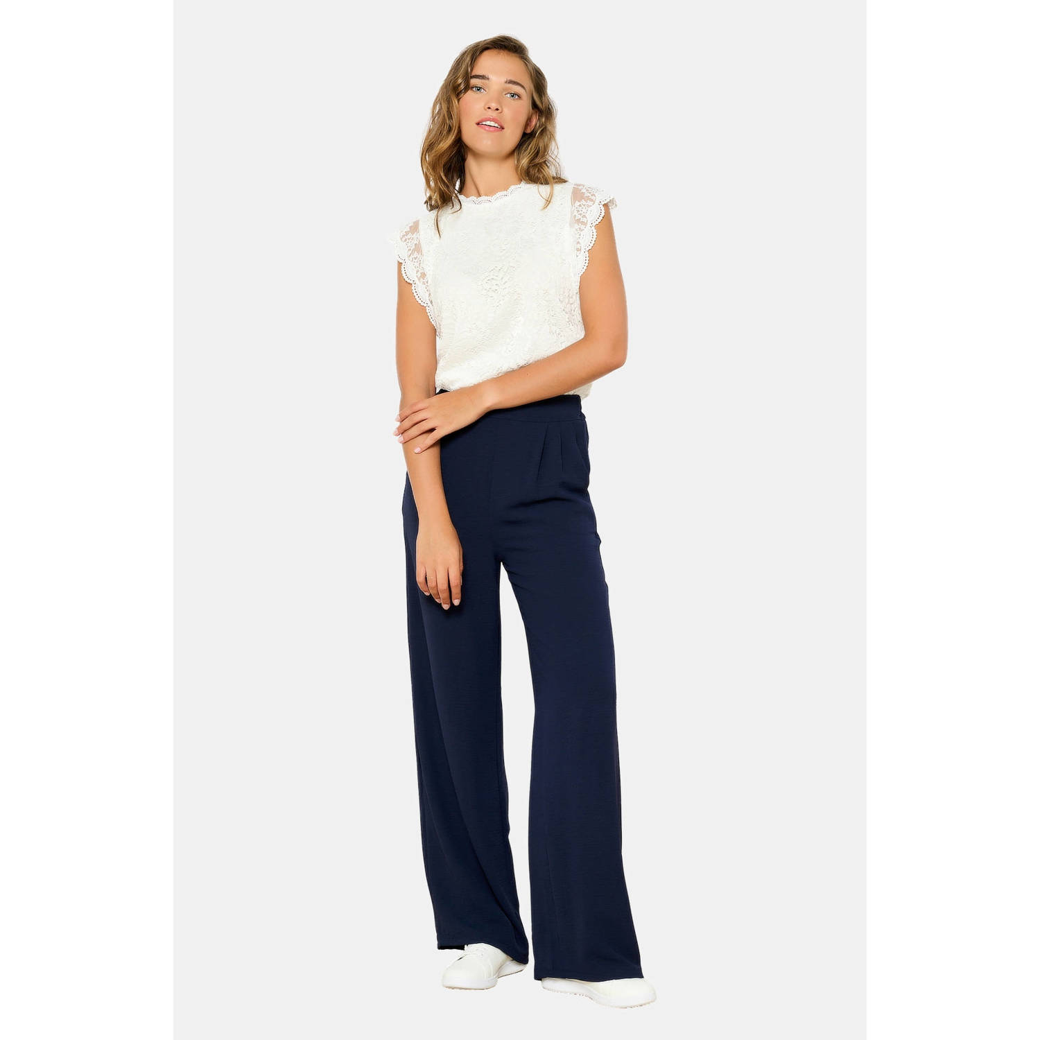 LOLALIZA wide leg broek navy basic