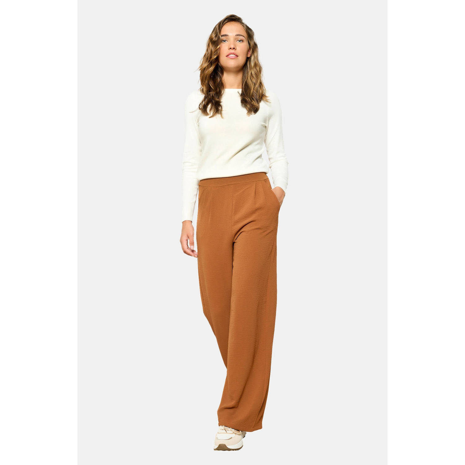 LOLALIZA wide leg broek light camel
