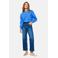LOLALIZA cropped wide leg jeans medium blue denim