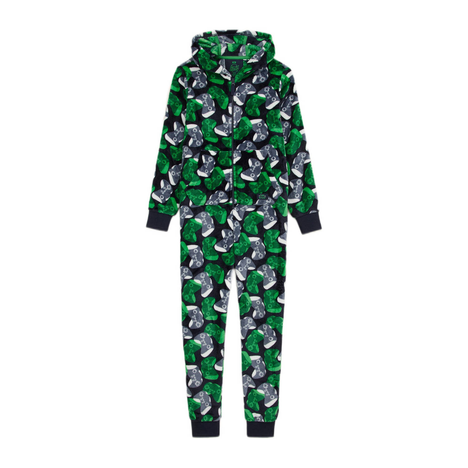 WE Fashion Onesie game controllers Donkerblauw grijs groen