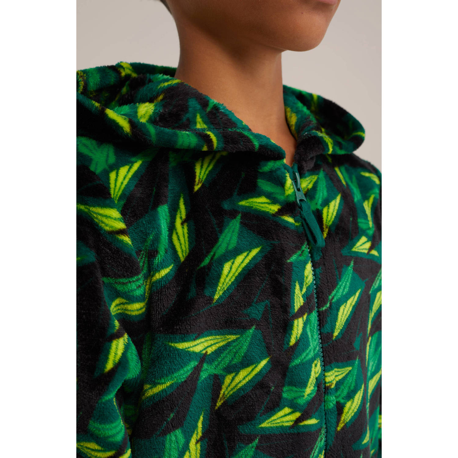 WE Fashion Onesie all over print donkergroen groen limegroen