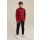 WE Fashion overhemd met vlinderstrik rood/wit/zwart