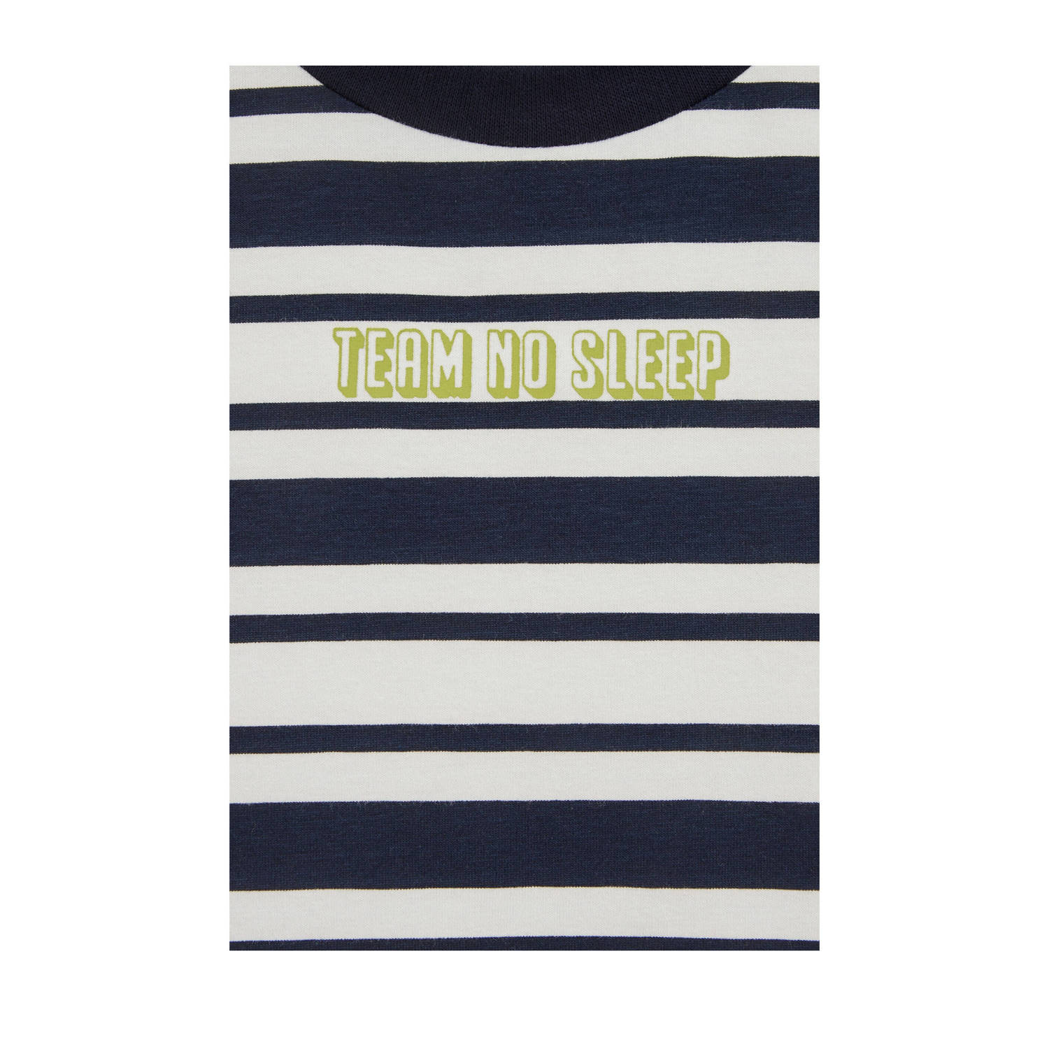 WE Fashion pyjama met streepdessin donkerblauw wit