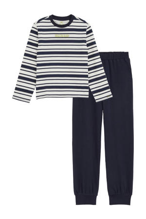   pyjama met streepdessin donkerblauw/wit