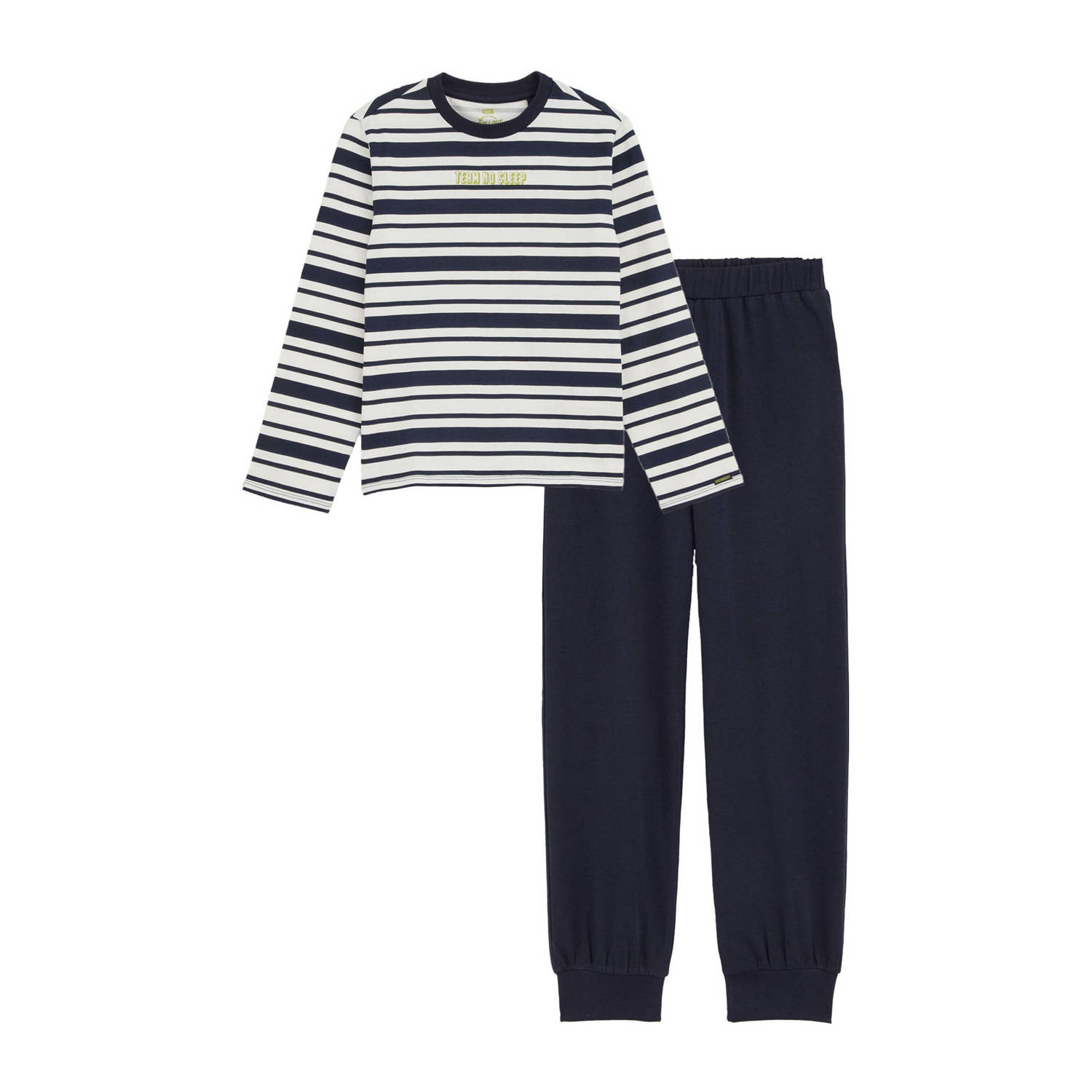 WE Fashion pyjama met streepdessin donkerblauw wit