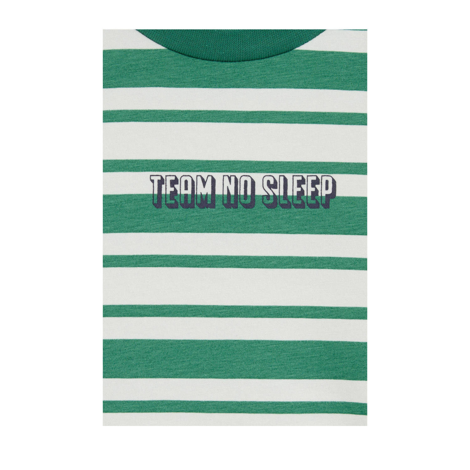 WE Fashion pyjama met streepdessin frisgroen wit
