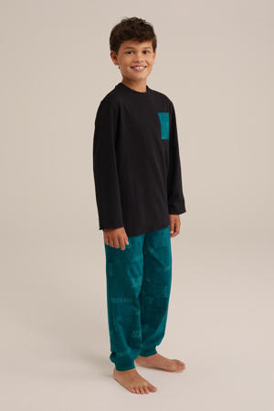   pyjama groen/zwart